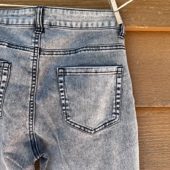 Forever 21 Stone Washed Gray High-Rise Skinny Jegging Jeans With Button & Zip Cl - Picture 9 of 14